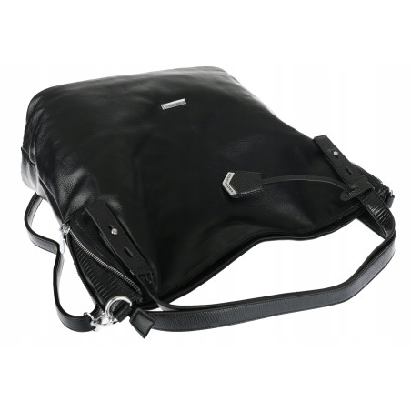 Torebka Damska Listonoszka Worek Shopper Modna Torba na Ramię SR56 Czarna