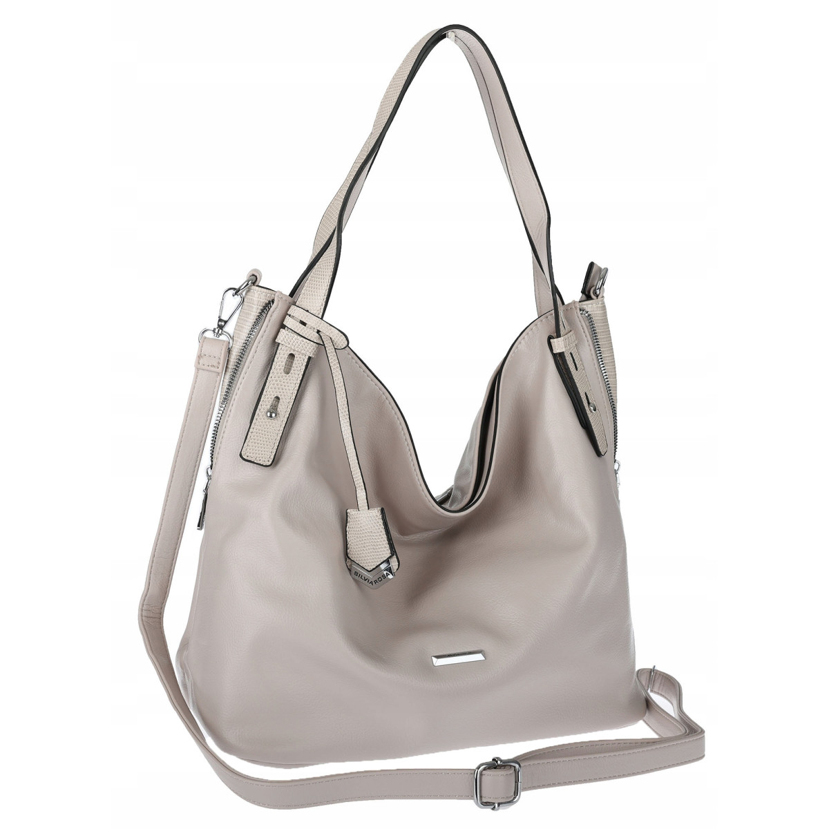 Torebka Damska Listonoszka Worek Shopper Modna Torba na Ramię SR56 Szara