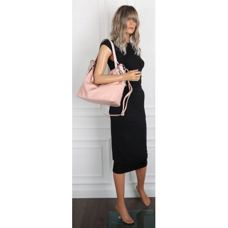 Torebka Damska Listonoszka Worek Shopper Miejska Torba na Ramię SR56 Różowa