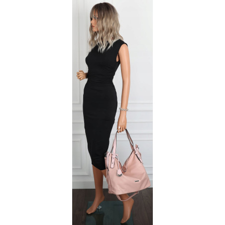 Torebka Damska Listonoszka Worek Shopper Miejska Torba na Ramię SR56 Różowa