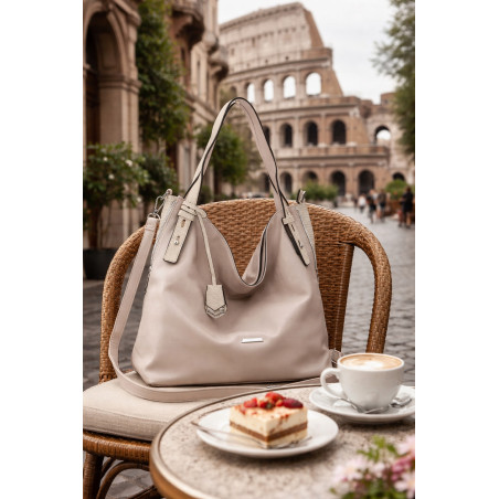 Torebka Damska Listonoszka Worek Shopper Modna Torba na Ramię SR56 Szara