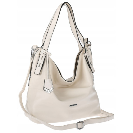 Torebka Damska Listonoszka Worek Shopper Modna Torba na Ramię SR56 Beżowa