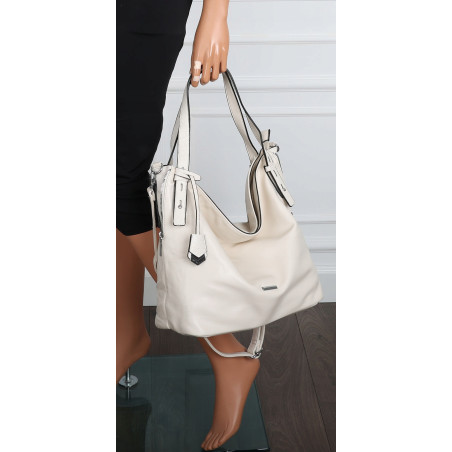 Torebka Damska Listonoszka Worek Shopper Modna Torba na Ramię SR56 Beżowa