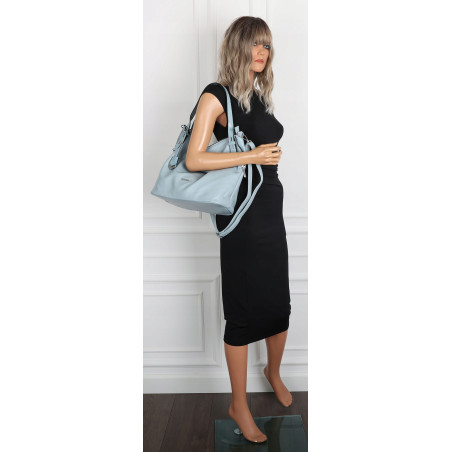 Torebka Damska Listonoszka Worek Shopper Duża Torba na Ramię SR56 Niebieska