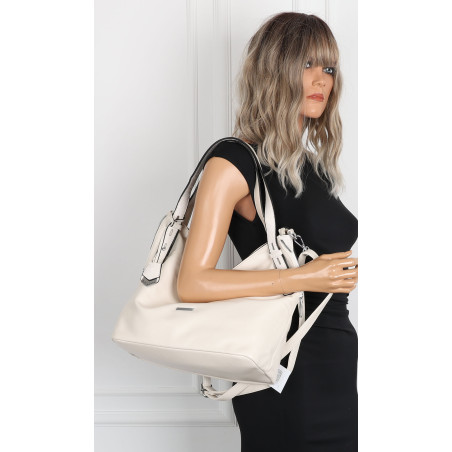 Torebka Damska Listonoszka Worek Shopper Modna Torba na Ramię SR56 Beżowa