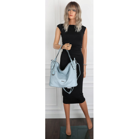 Torebka Damska Listonoszka Worek Shopper Duża Torba na Ramię SR56 Niebieska