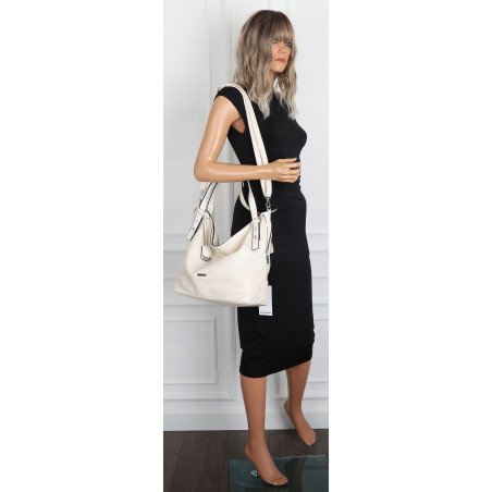 Torebka Damska Listonoszka Worek Shopper Modna Torba na Ramię SR56 Beżowa