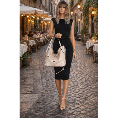 Torebka Damska Listonoszka Worek Shopper Modna Torba na Ramię SR56 Beżowa