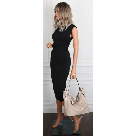 Torebka Damska Listonoszka Worek Shopper Modna Torba na Ramię SR56 Beżowa