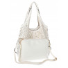 Torebka Damska Ażurowa Worek Shopper 2w1 Modna Pojemna Torba CH28 Biała