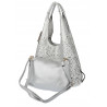 Torebka Damska Ażurowa Worek Shopper 2w1 Modna Pojemna Torba CH28 Srebrna