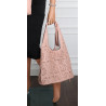 Torebka Damska Ażurowa Worek Shopper 2w1 Modna Pojemna Torba CH28 Różowa
