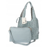Torebka Damska Ażurowa Worek Shopper 2w1 Modna Pojemna Torba CH28 Niebieska