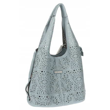 Torebka Damska Ażurowa Worek Shopper 2w1 Modna Pojemna Torba CH28 Niebieska