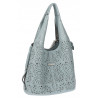 Torebka Damska Ażurowa Worek Shopper 2w1 Modna Pojemna Torba CH28 Niebieska