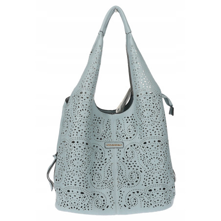 Torebka Damska Ażurowa Worek Shopper 2w1 Modna Pojemna Torba CH28 Niebieska