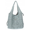 Torebka Damska Ażurowa Worek Shopper 2w1 Modna Pojemna Torba CH28 Niebieska