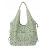 Torebka Damska Ażurowa Worek Shopper 2w1 Modna Pojemna Torba CH28 Zielona