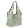 Torebka Damska Ażurowa Worek Shopper 2w1 Modna Pojemna Torba CH28 Zielona