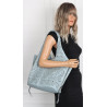 Torebka Damska Ażurowa Worek Shopper 2w1 Modna Pojemna Torba CH28 Niebieska
