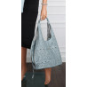 Torebka Damska Ażurowa Worek Shopper 2w1 Modna Pojemna Torba CH28 Niebieska