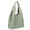 Torebka Damska Ażurowa Worek Shopper 2w1 Modna Pojemna Torba CH28 Zielona