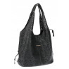 Torebka Damska Ażurowa Worek Shopper 2w1 Modna Pojemna Torba CH28 Czarna