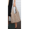 Torebka Damska Ażurowa Worek Shopper 2w1 Modna Pojemna Torba CH28 Beżowa