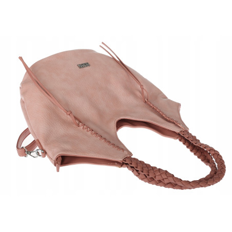 Torebka damska worek shopper na ramię duża pajemna casual CC6701 Różowa