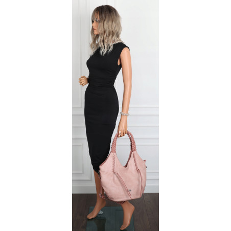 Torebka damska worek shopper na ramię duża pajemna casual CC6701 Różowa