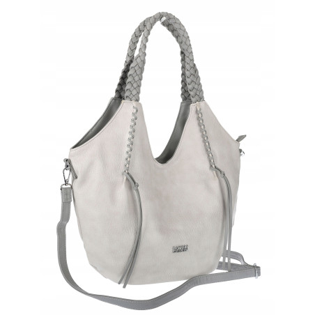 Torebka damska worek shopper na ramię duża pajemna casual CC6701 Szara