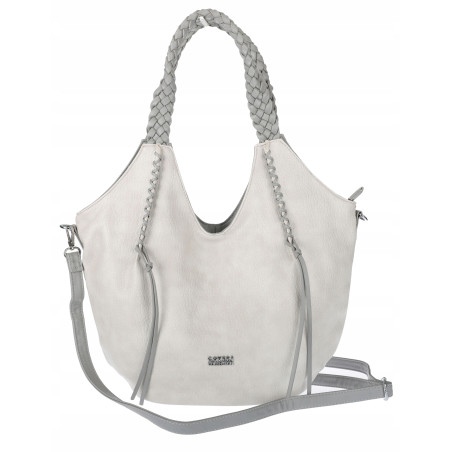 Torebka damska worek shopper na ramię duża pajemna casual CC6701 Szara