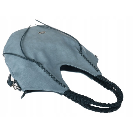 Torebka damska worek shopper na ramię duża pajemna casual CC6701 Niebieska