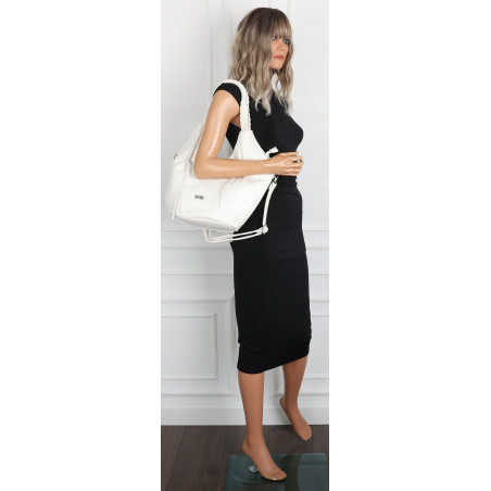 Torebka damska worek shopper na ramię duża pajemna casual CC6701 Biała