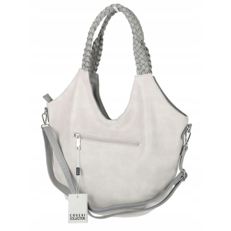 Torebka damska worek shopper na ramię duża pajemna casual CC6701 Szara