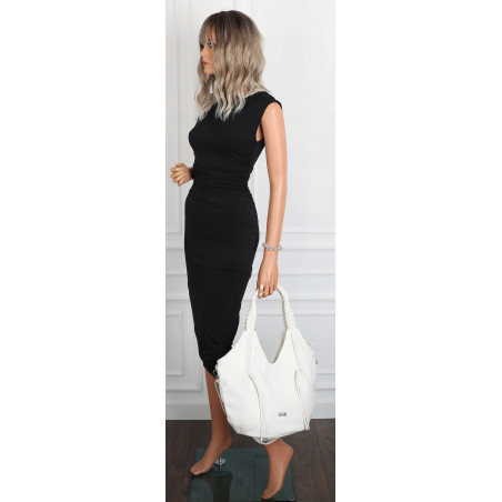 Torebka damska worek shopper na ramię duża pajemna casual CC6701 Biała