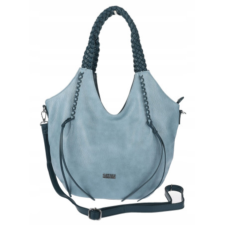 Torebka damska worek shopper na ramię duża pajemna casual CC6701 Niebieska