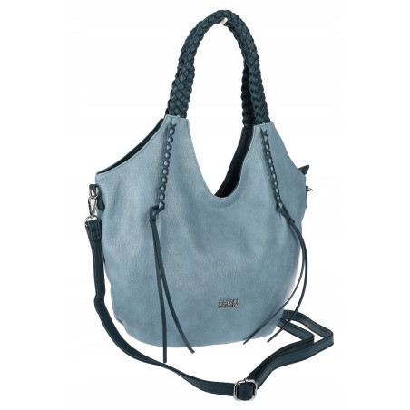 Torebka damska worek shopper na ramię duża pajemna casual CC6701 Niebieska