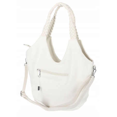 Torebka damska worek shopper na ramię duża pajemna casual CC6701 Biała
