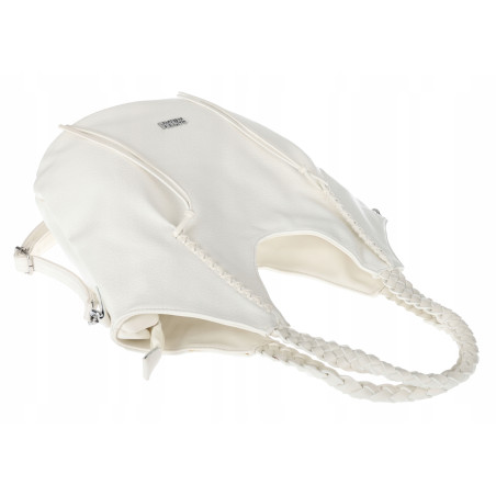 Torebka damska worek shopper na ramię duża pajemna casual CC6701 Biała