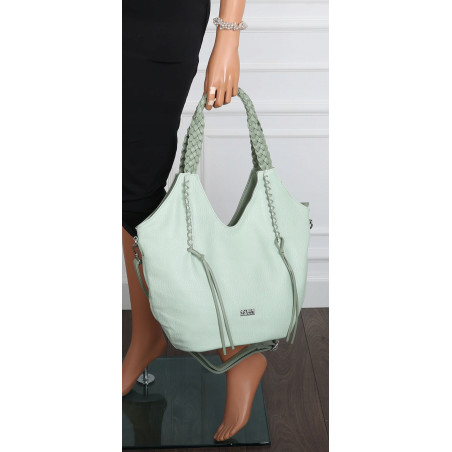 Torebka damska worek shopper na ramię duża pajemna casual CC6701 Zielona