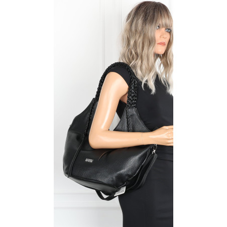 Torebka damska worek shopper na ramię duża pajemna casual CC6701 Czarna