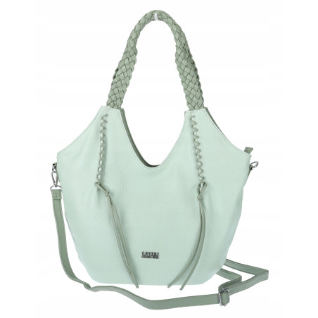 Torebka damska worek shopper na ramię duża pajemna casual CC6701 Zielona