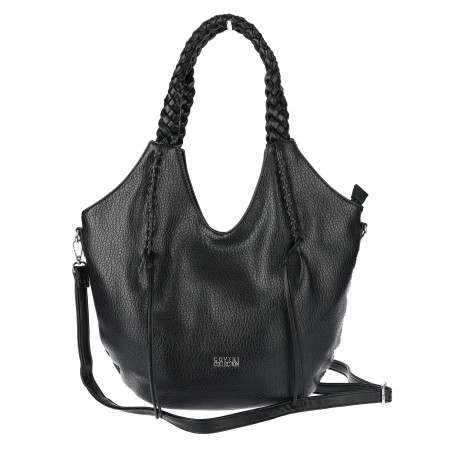 Torebka damska worek shopper na ramię duża pajemna casual CC6701 Czarna