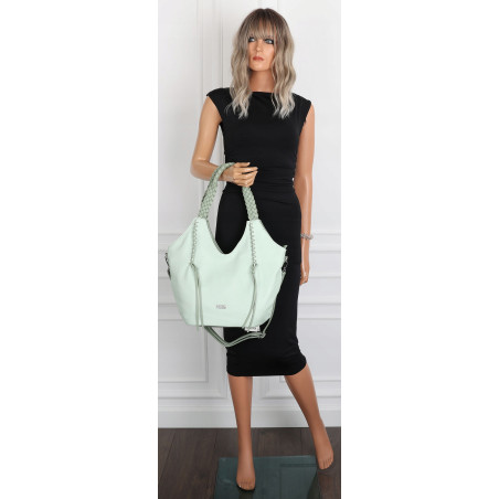 Torebka damska worek shopper na ramię duża pajemna casual CC6701 Zielona