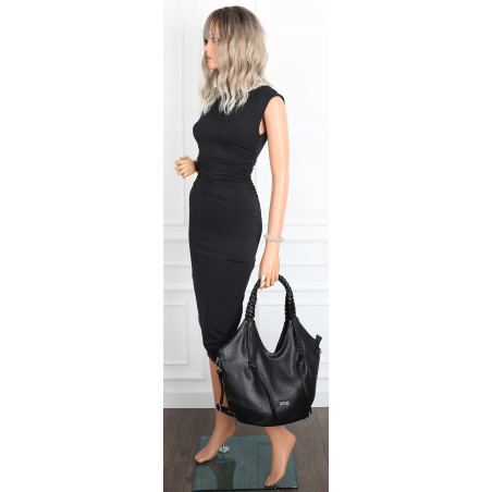 Torebka damska worek shopper na ramię duża pajemna casual CC6701 Czarna
