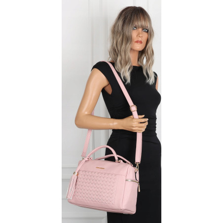 Torebka damska kuferek listonoszka pojemna na ramię casual CH2171 Różowa
