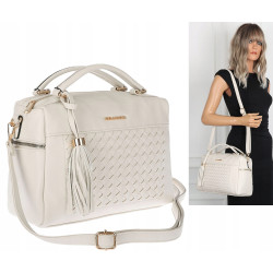 Torebka damska kuferek listonoszka pojemna na ramię casual CH2171 Beżowa