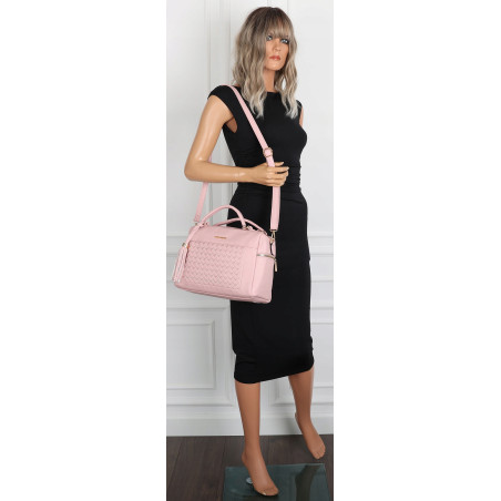 Torebka damska kuferek listonoszka pojemna na ramię casual CH2171 Różowa