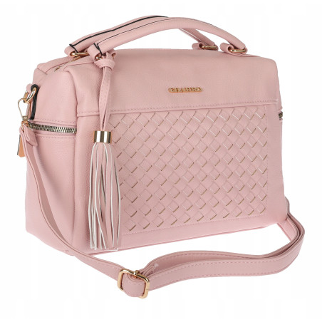Torebka damska kuferek listonoszka pojemna na ramię casual CH2171 Różowa